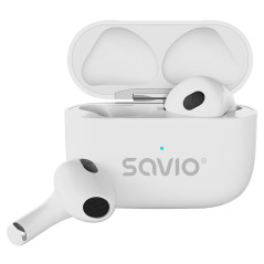 Savio TWS-01 PRO cuffia e auricolare Cuffie Wireless In-ear Musica Giornaliera Bluetooth Bianco