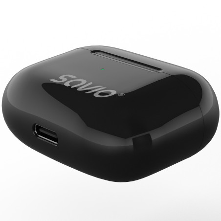 Savio TWS-02 PRO cuffia e auricolare Cuffie Wireless In-ear Musica Giornaliera USB tipo-C Bluetooth Nero