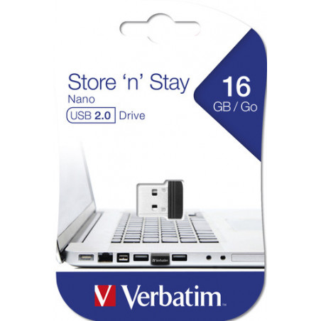 Verbatim Store 'n' Stay NANO - Memoria USB da 16 GB - Nero