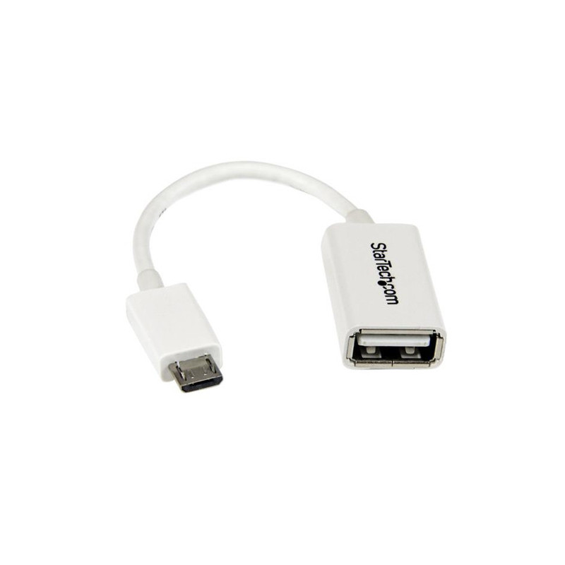 StarTech.com Cavo Adattatore micro USB a USB femmina OTG da viaggio 12cm  M/F - Bianco