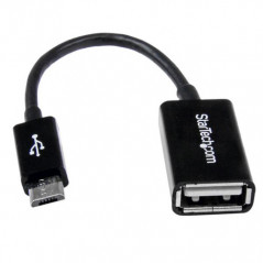 StarTech.com Cavo Adattatore micro USB a USB femmina OTG da viaggio 12cm M/F - Nero