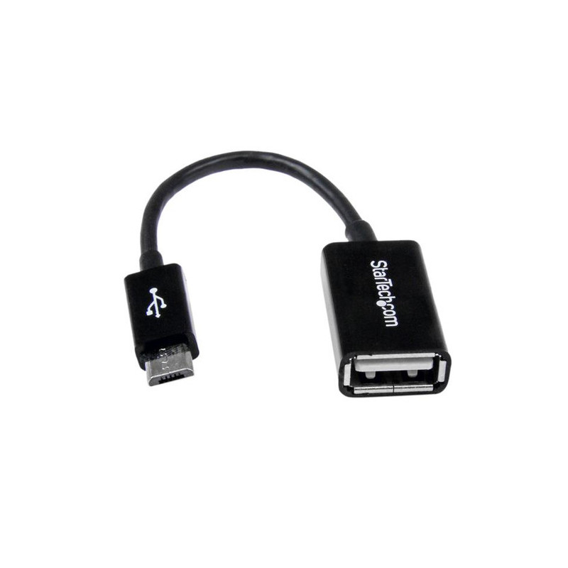 StarTech.com Cavo Adattatore micro USB a USB femmina OTG da viaggio 12cm M/F - Nero