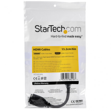 StarTech.com Cavo HDMI 2.0 prolunga salvaporta da 15cm - 4K 60Hz