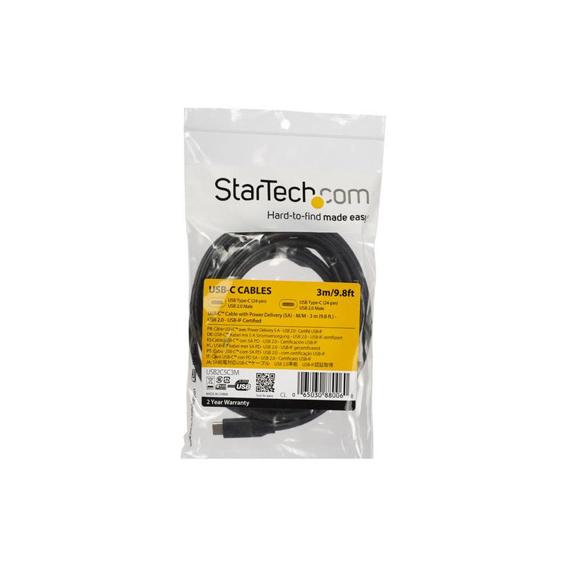 StarTech.com USB2C5C3M cavo USB 3 m USB 2.0 USB C Nero