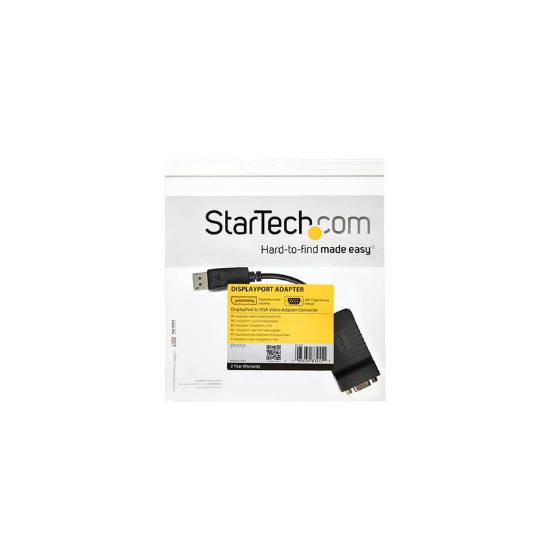 StarTech.com Adattatore da DisplayPort a VGA - Convertitore attivo da DP a VGA - Video 1080p - Resistente - Cavo monitor DP/DP++