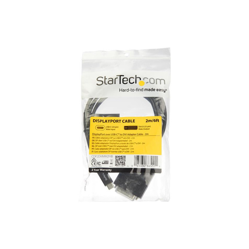 StarTech.com Cavo Convertitore Adattatore USB-C a DVI da 2m - 1920x1200