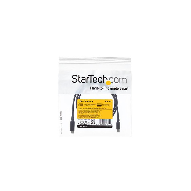 StarTech.com Cavo Adattatore Mini DisplayPort a USB-C da 1 m - 4K 60Hz - Nero